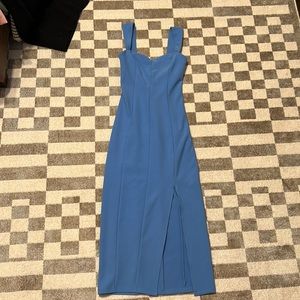 Abercrombie & fitch blue wedding guest dress with slit